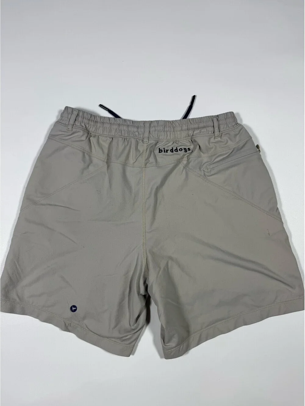 Birddogs Boom Shorts Mens M Khaki Beige Lined Performance Athletic Casual 7”